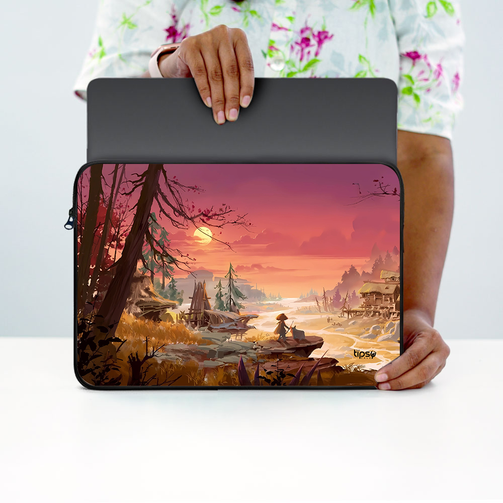 "OUTSKIRTS VIEW" Laptop Sleeves:Bold Modern Design for Every Size