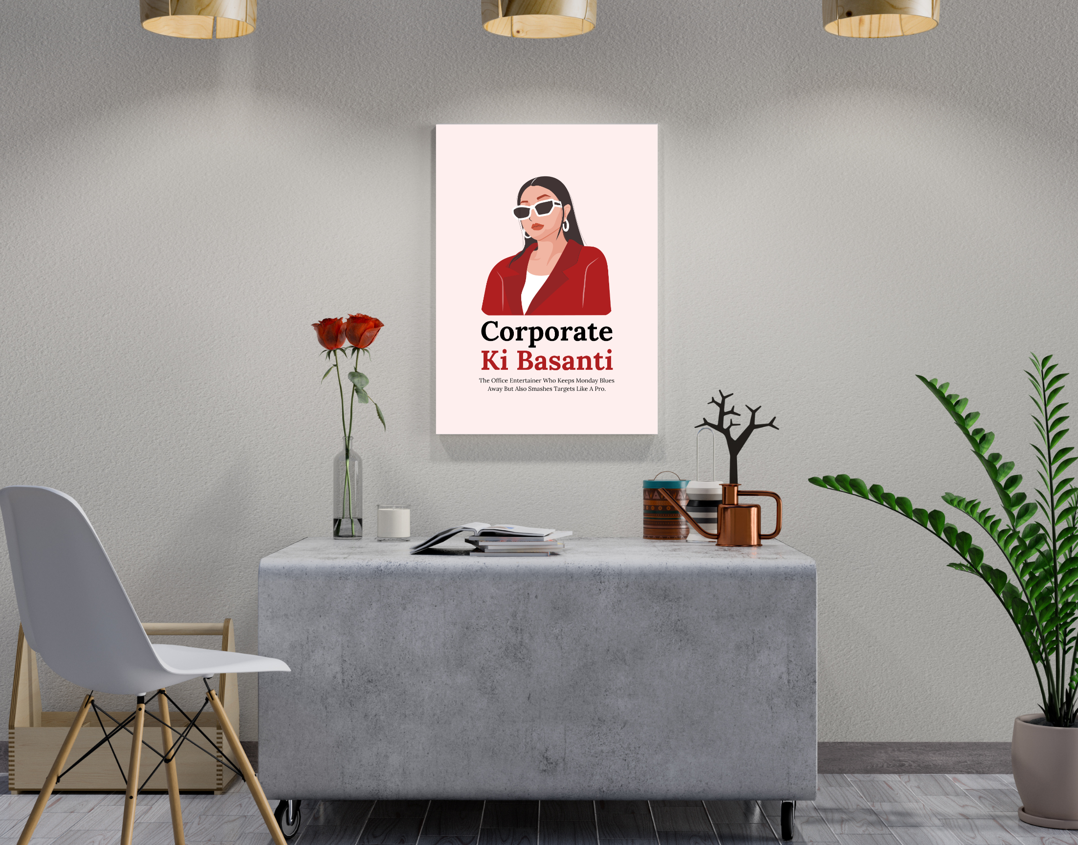 "CORPORATE KI BASANTI- Corporate edition"- Shiny & Sturdy Metallic Poster  Art That Pops & Sticks (Literally!)