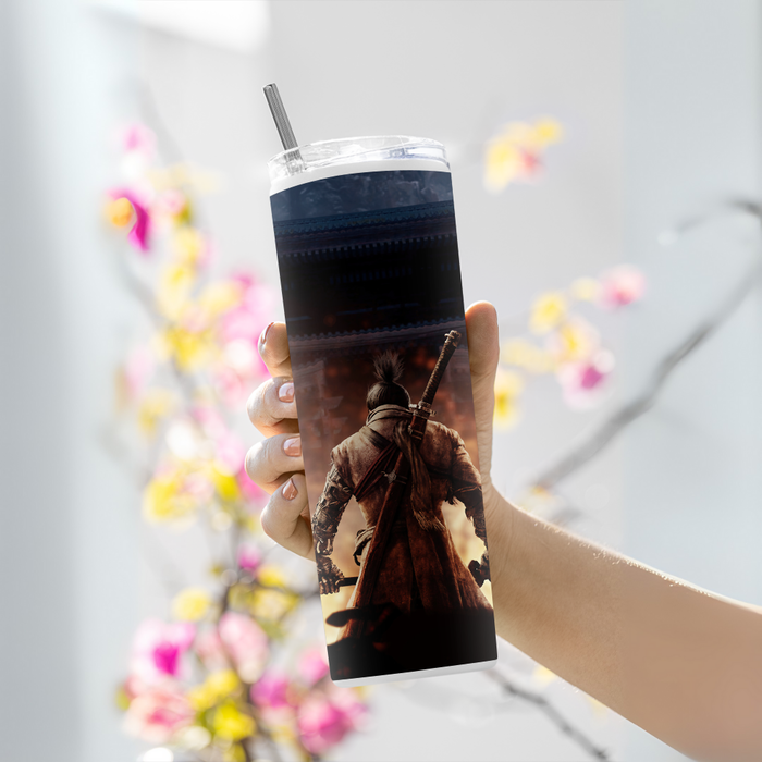 " SEKIRO SHADOWS DIE" Tumbler with Metal Straw