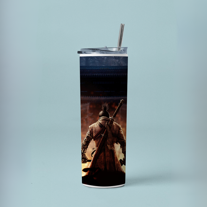 " SEKIRO SHADOWS DIE" Tumbler with Metal Straw