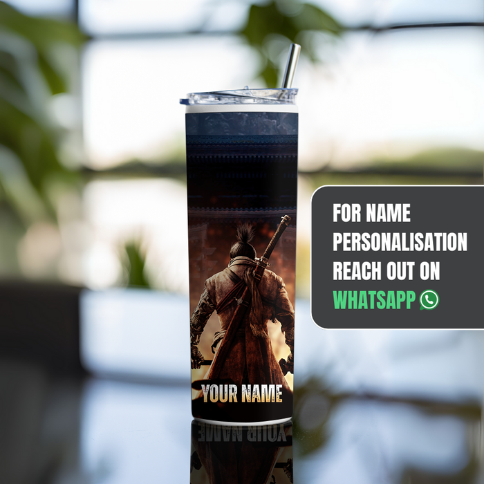 " SEKIRO SHADOWS DIE" Tumbler with Metal Straw