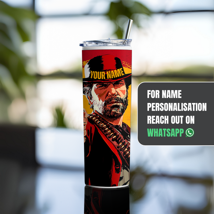 "RED DEAD REDEPTION" Tumbler with Metal Straw