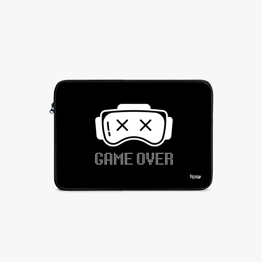 "GAME OVER - RESPAWN AGAIN" Laptop Sleeves:Bold Modern Design for Every Size