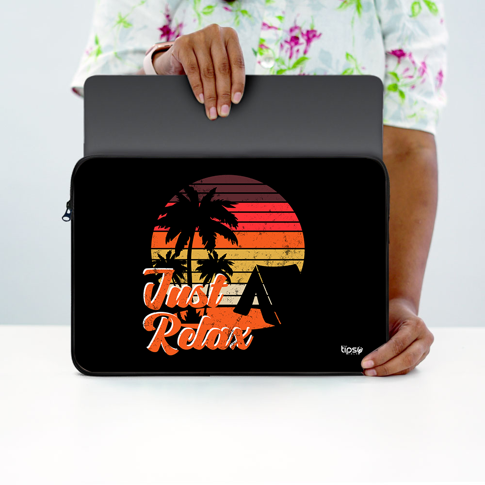 "JUST RELAX" Laptop Sleeves:Bold Modern Design for Every Size