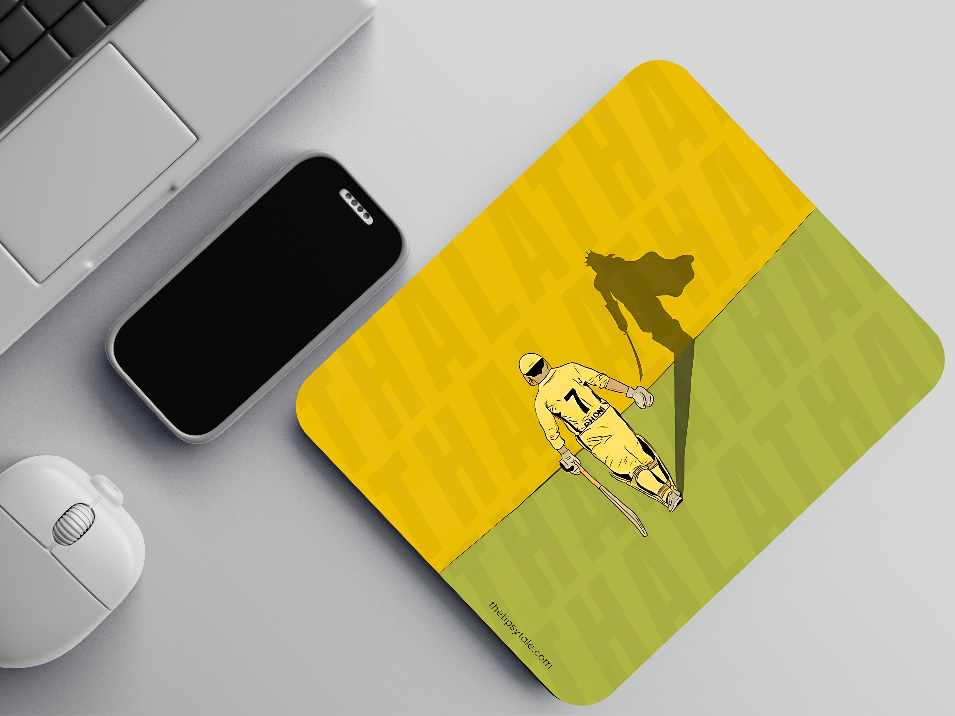 "THALA: THE YELLOW WARRIOR" Mousepad Enhance Your Workspace with Style