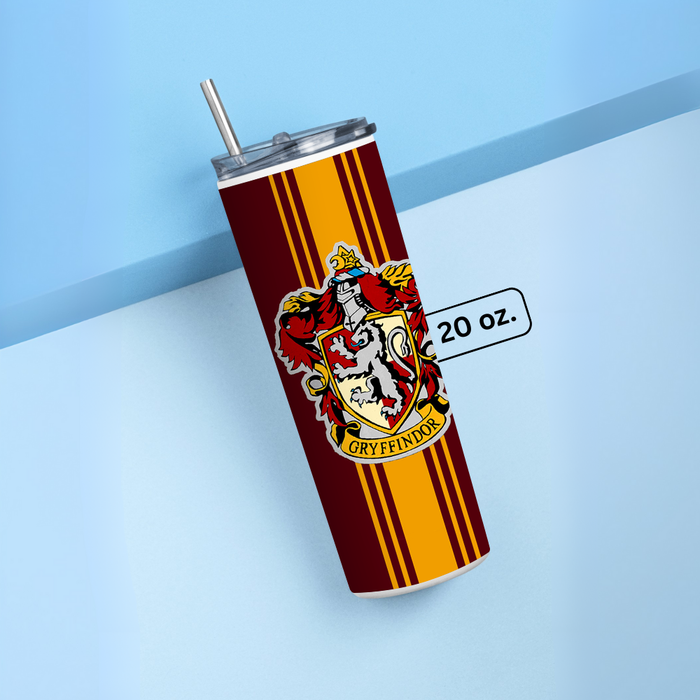 "GRYFFINDOR" Tumbler with Metal Straw