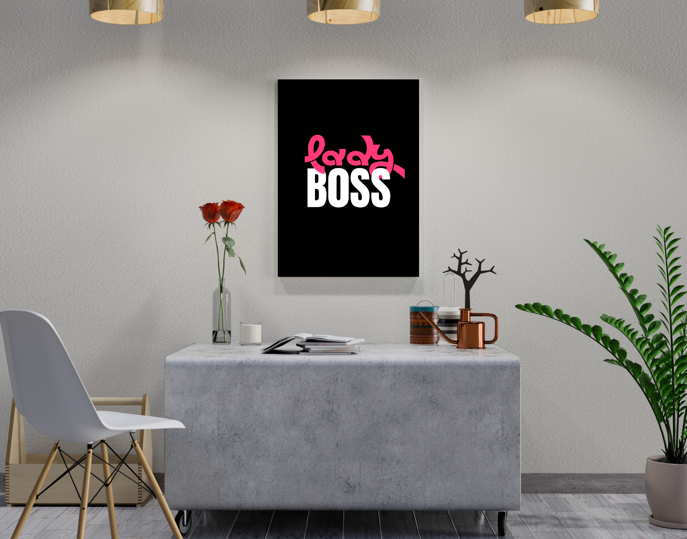 "LADY BOSS -Corporate Edition"- Shiny & Sturdy Metallic Poster Art That Pops & Sticks (Literally!)
