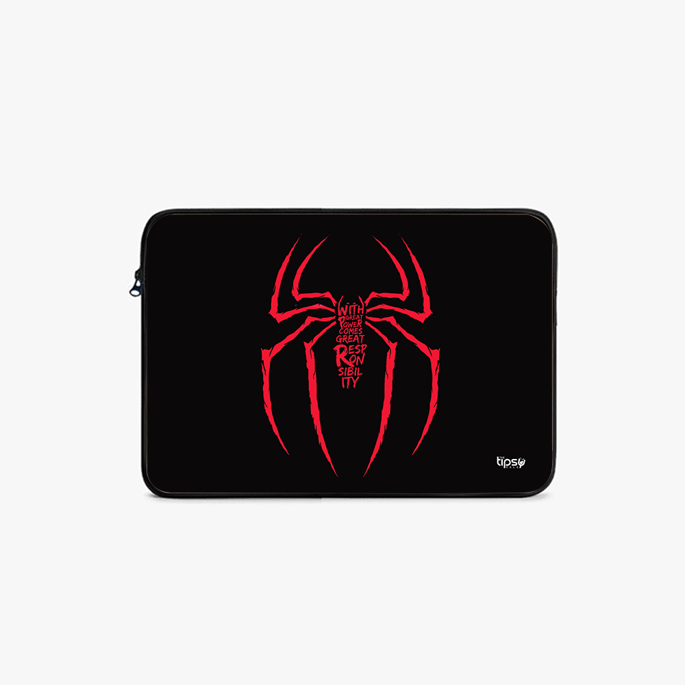 "SPIDER MAN'S MOTTO" Laptop Sleeves:Bold Modern Design for Every Size