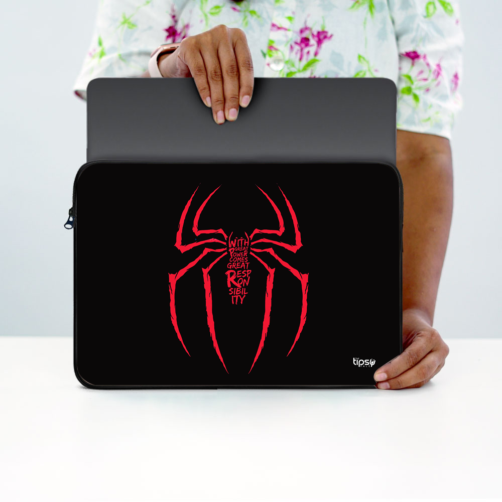 "SPIDER MAN'S MOTTO" Laptop Sleeves:Bold Modern Design for Every Size