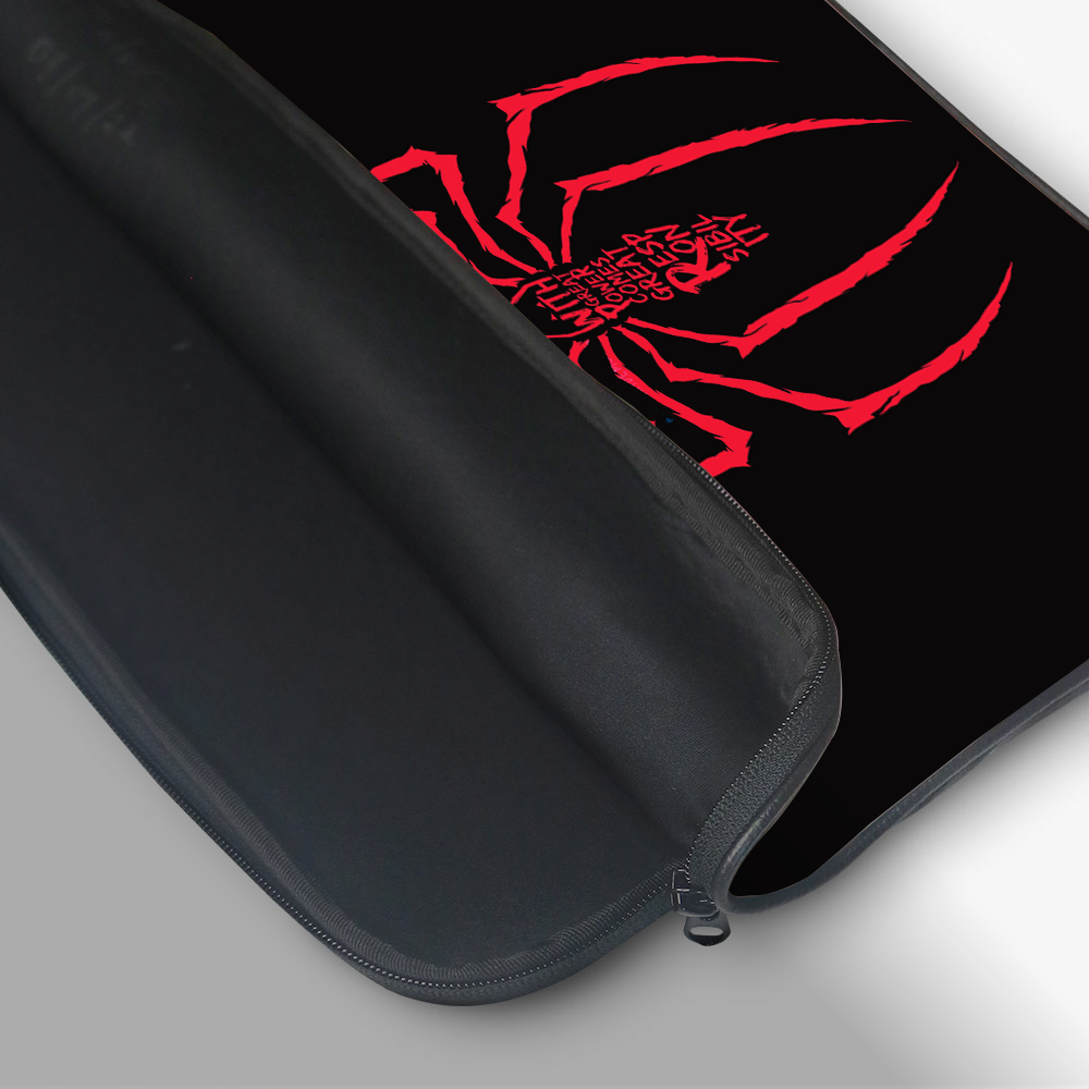 "SPIDER MAN'S MOTTO" Laptop Sleeves:Bold Modern Design for Every Size