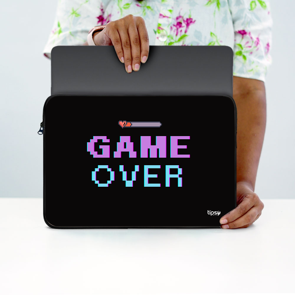 "GAME OVER" Laptop Sleeves:Bold Modern Design for Every Size