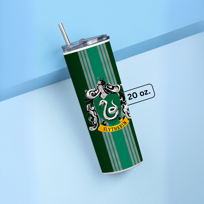 "SLYTHERIN" Tumbler with Metal Straw