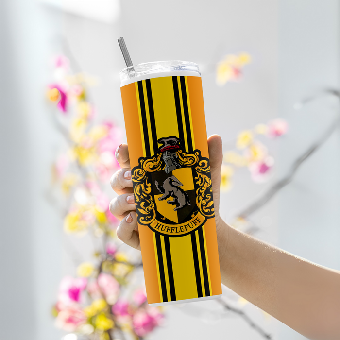 "HUFFLEPUFF" Tumbler with Metal Straw