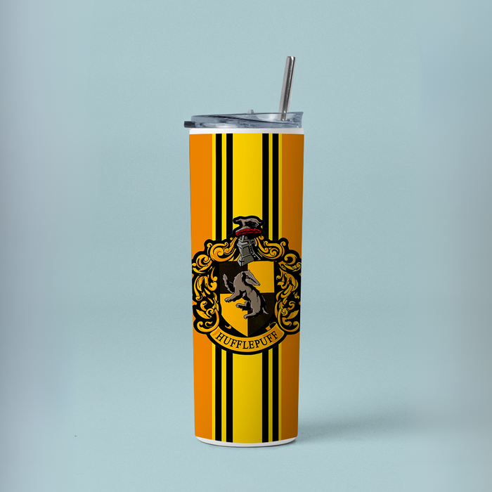"HUFFLEPUFF" Tumbler with Metal Straw