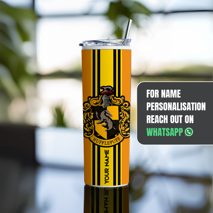 "HUFFLEPUFF" Tumbler with Metal Straw