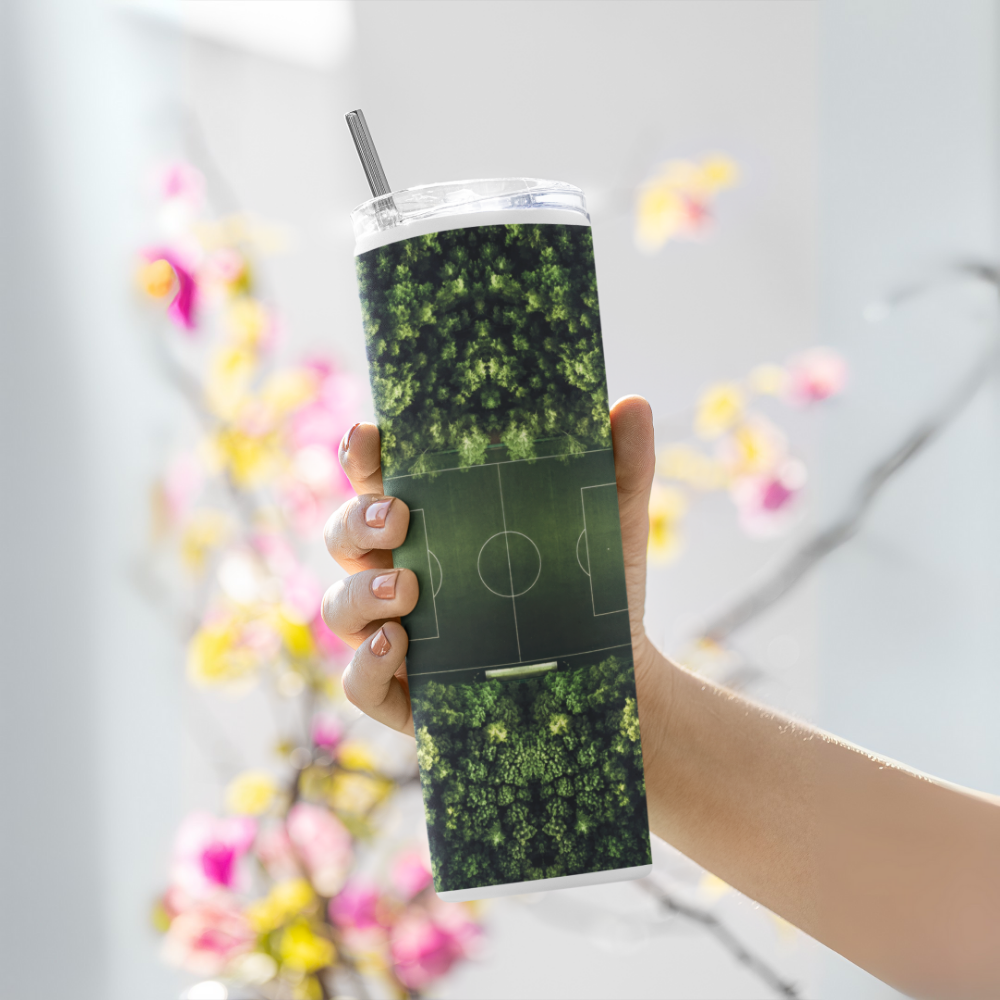 "FOOTBALL IN NATURE" Tumbler with Metal Straw