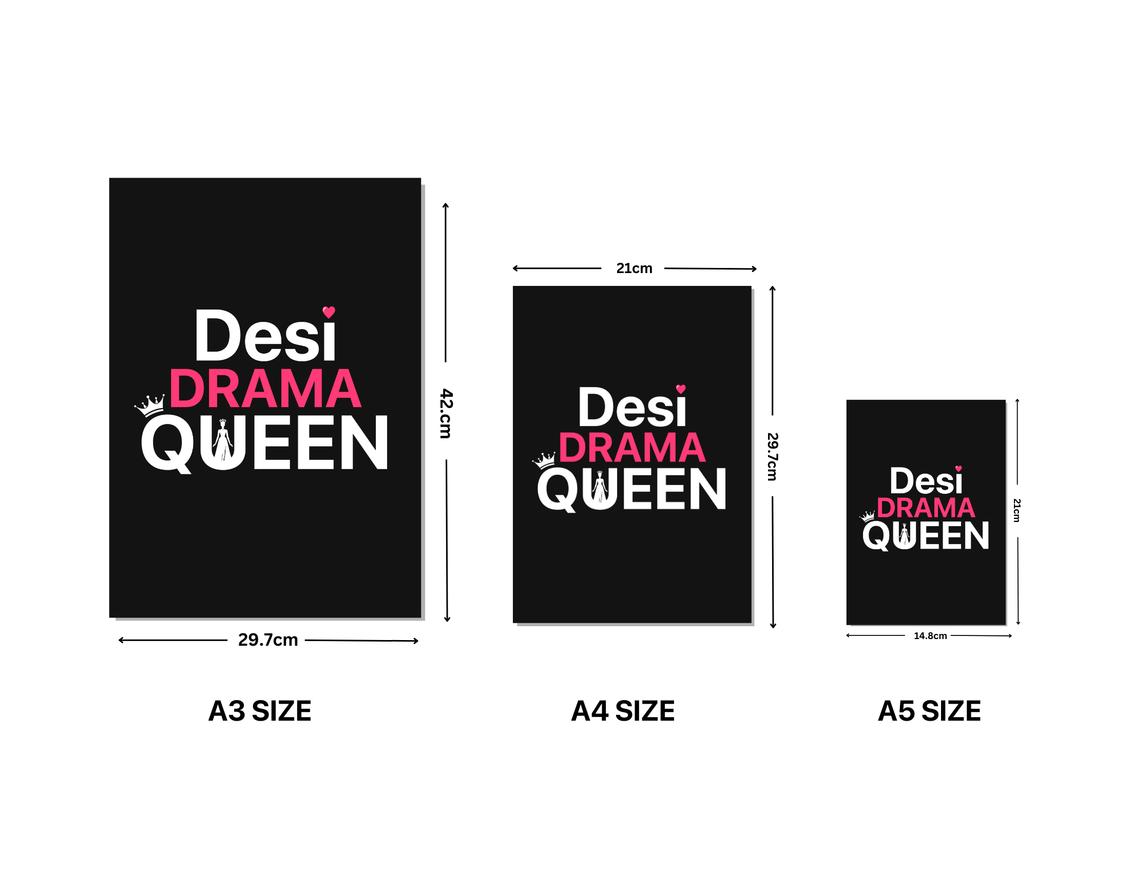 "DESI DRAMA QUEEN-WOMEN EDITION"- Shiny & Sturdy Metallic Poster  Art That Pops & Sticks (Literally!)