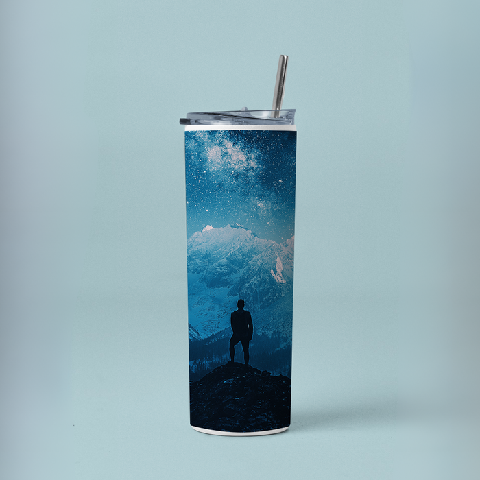 "MILKY WAY - MOUNTAINS" Tumbler with Metal Straw