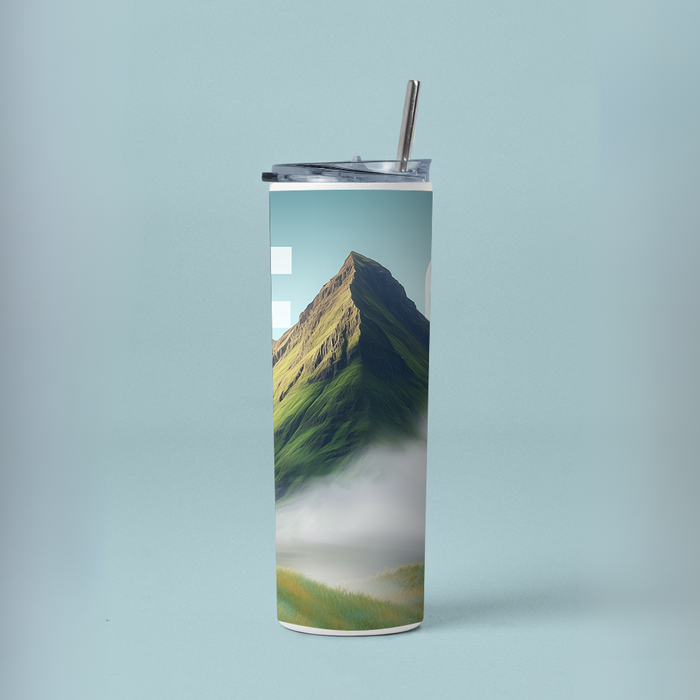"PEACE IN MOUNTAIN" Tumbler with Metal Straw
