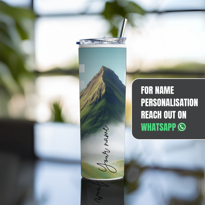 "PEACE IN MOUNTAIN" Tumbler with Metal Straw