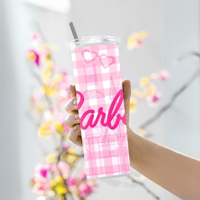 "BARBIE THEME" Tumbler with Metal Straw