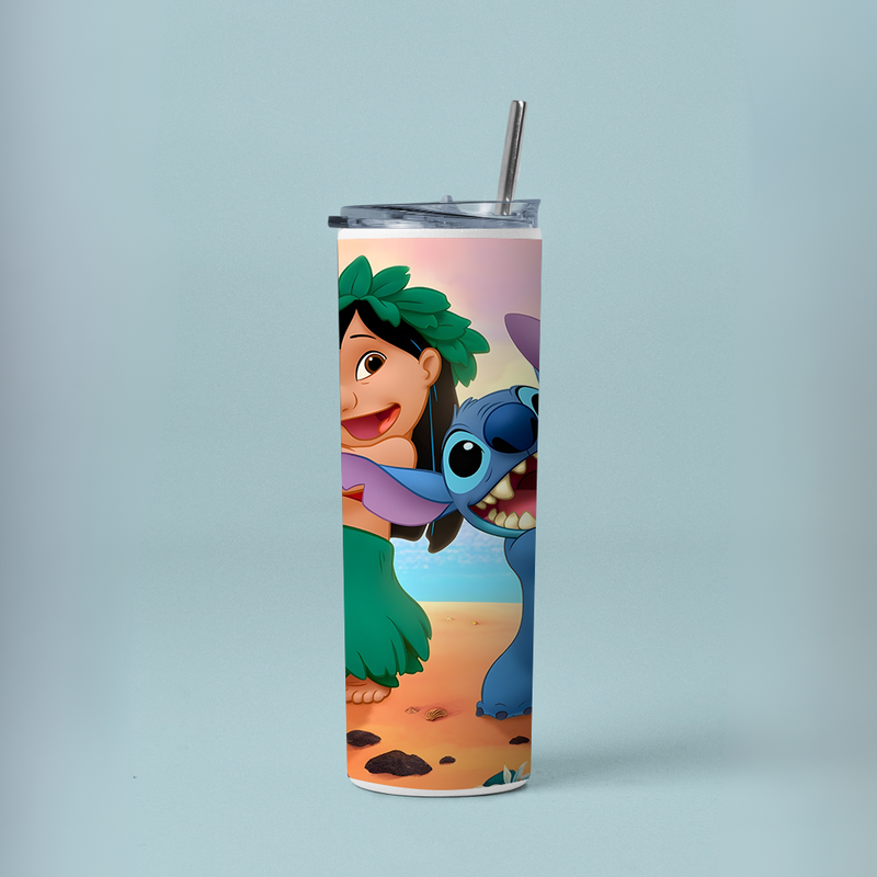 " LILO & STITCH - PARTY VIBE" Tumbler with Metal Straw