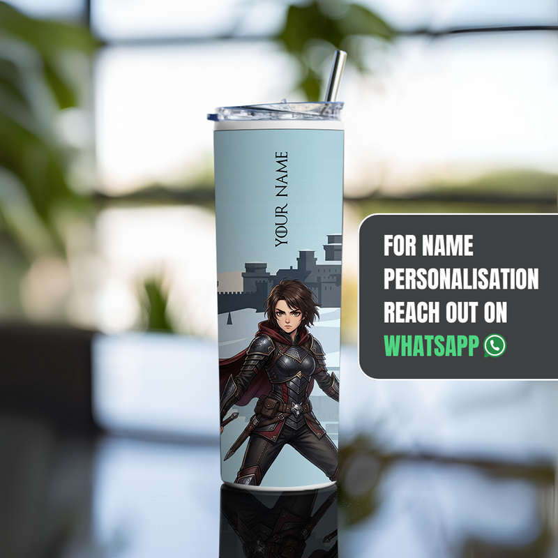 "ARYA STARK FROM WINTERFELL" Tumbler with Metal Straw