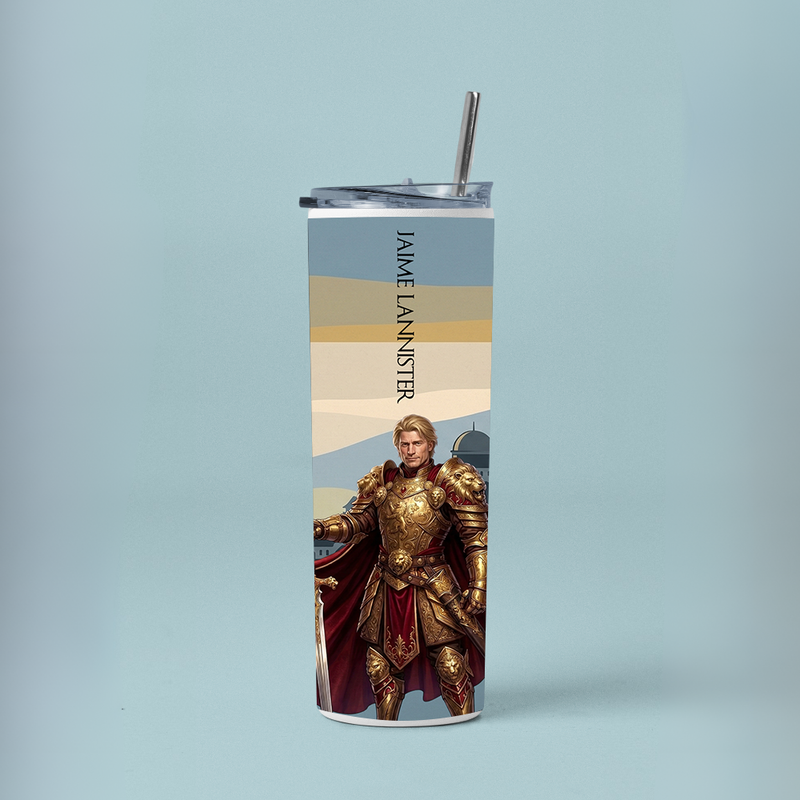 "JAIME LANNISTER FROM GOT" Tumbler with Metal Straw