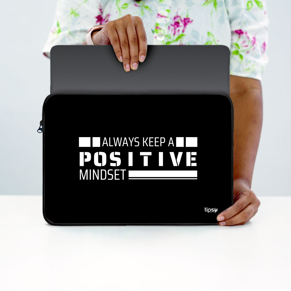 "POSITIVE MINDSET" Laptop Sleeves:Bold Modern Design for Every Size