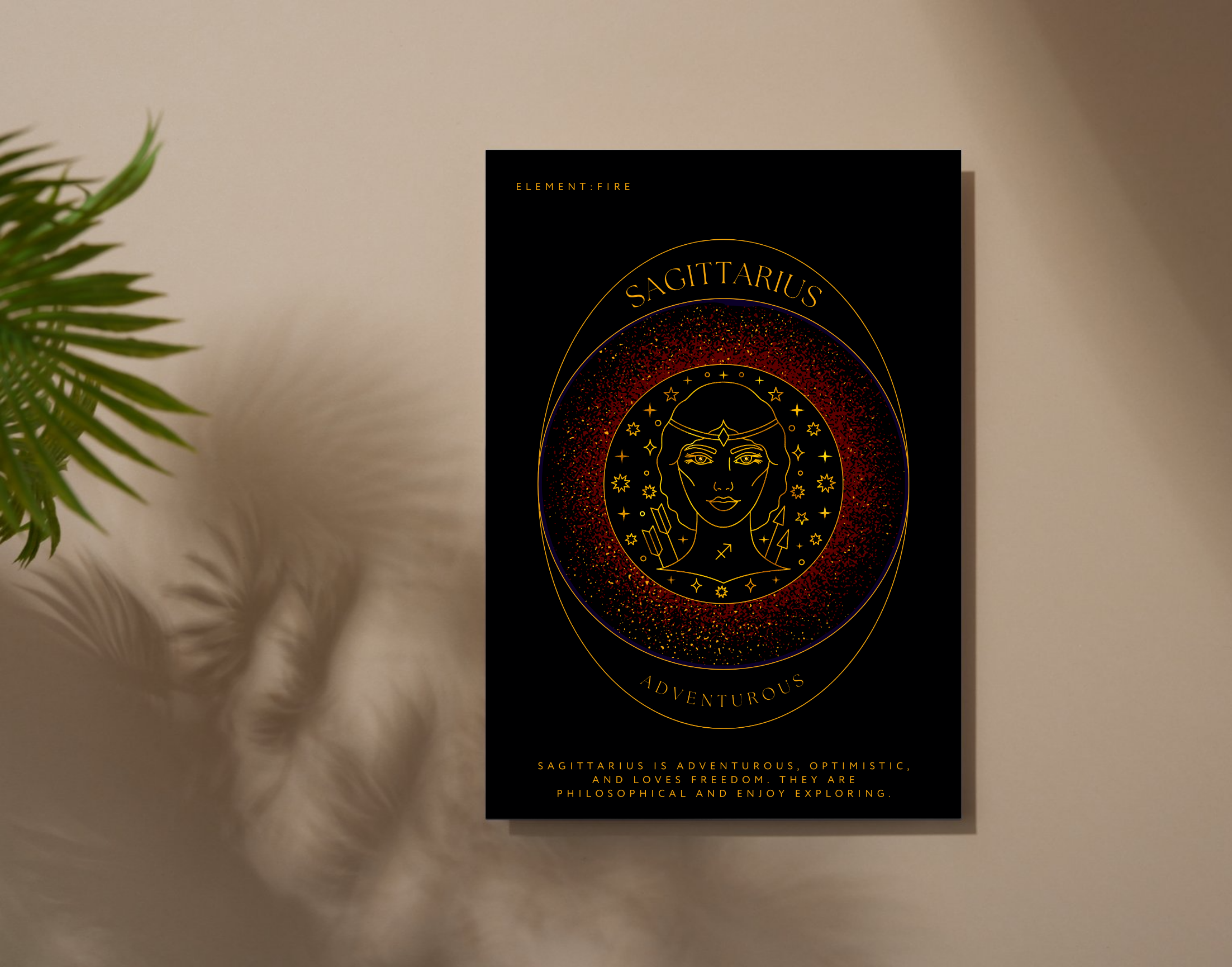 "SAGITTARIUS-ZODIAC EDITION"- Shiny & Sturdy Metallic Poster  Art That Pops & Sticks (Literally!)