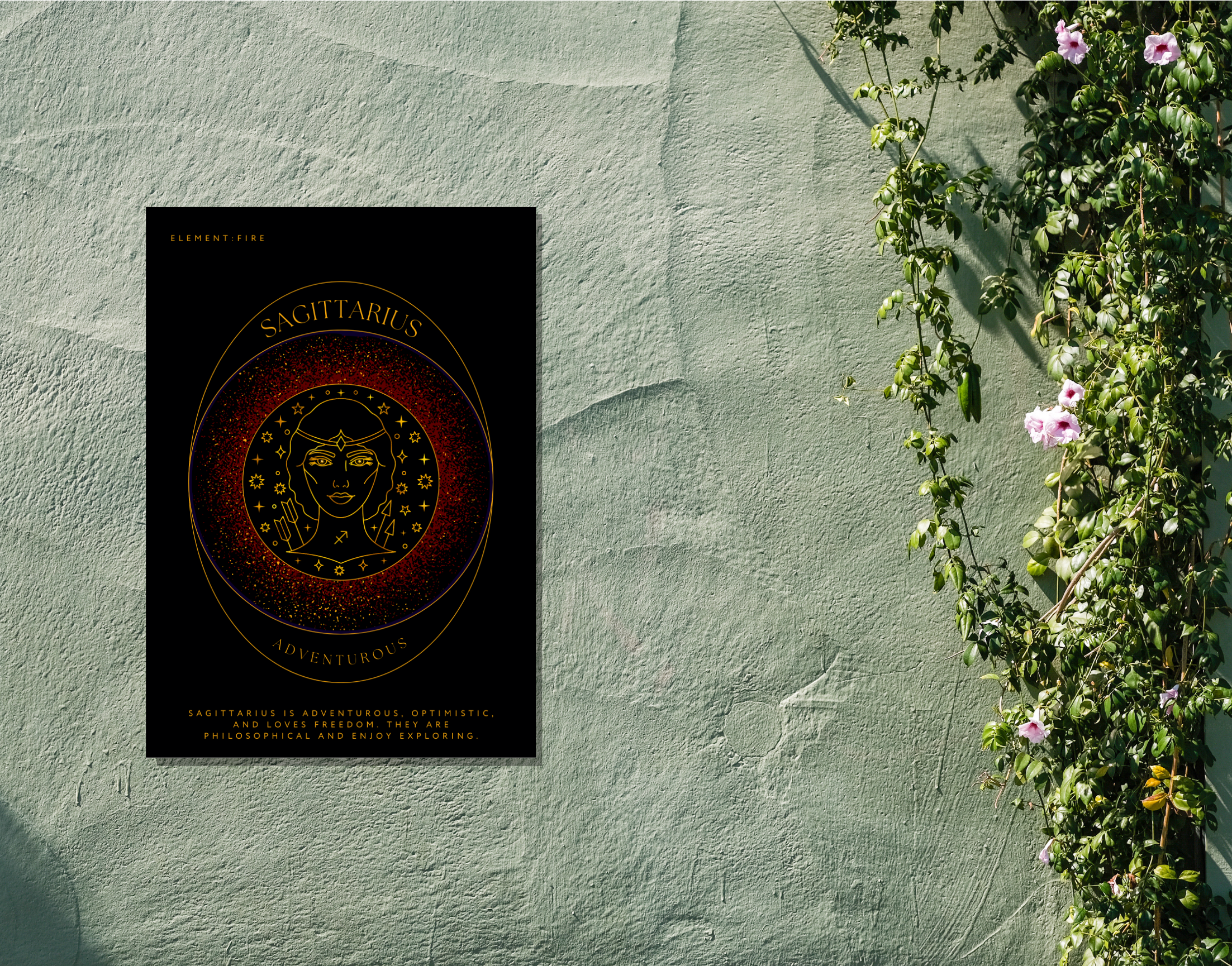 "SAGITTARIUS-ZODIAC EDITION"- Shiny & Sturdy Metallic Poster  Art That Pops & Sticks (Literally!)