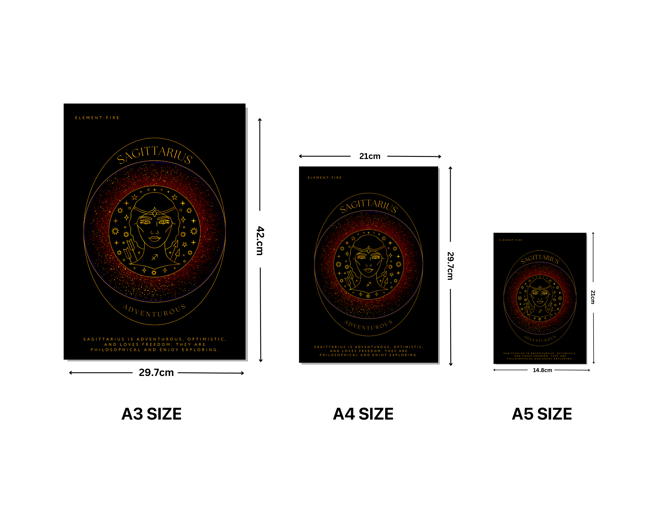 "SAGITTARIUS-ZODIAC EDITION"- Shiny & Sturdy Metallic Poster  Art That Pops & Sticks (Literally!)