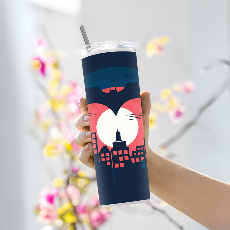 "BATMAN FROM BAT CAVE" Tumbler with Metal Straw