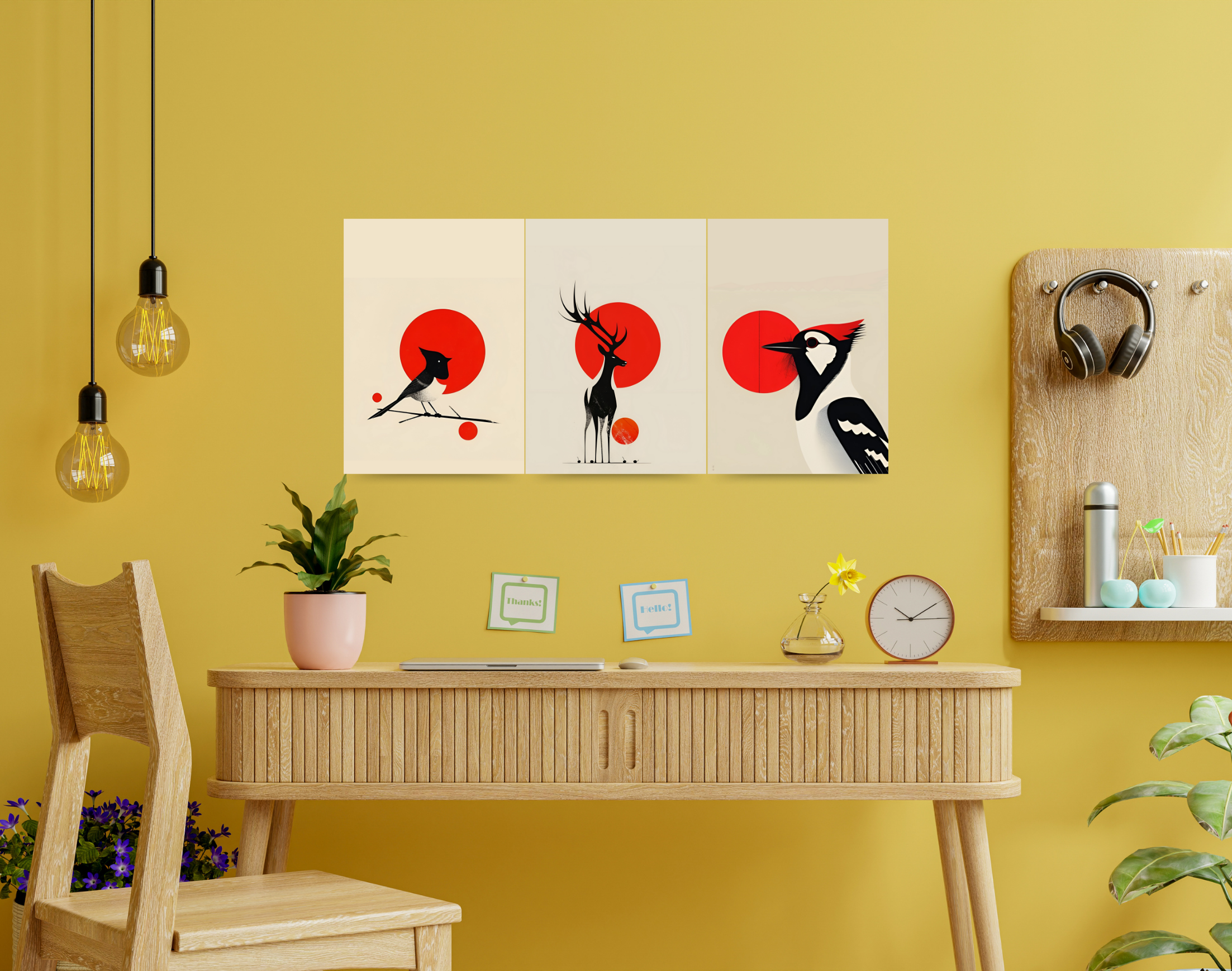 "ANIMAL KINGDOM- JAPANESE THEME DESIGN"- Shiny & Sturdy Metallic Poster  Art That Pops & Sticks (Literally!)