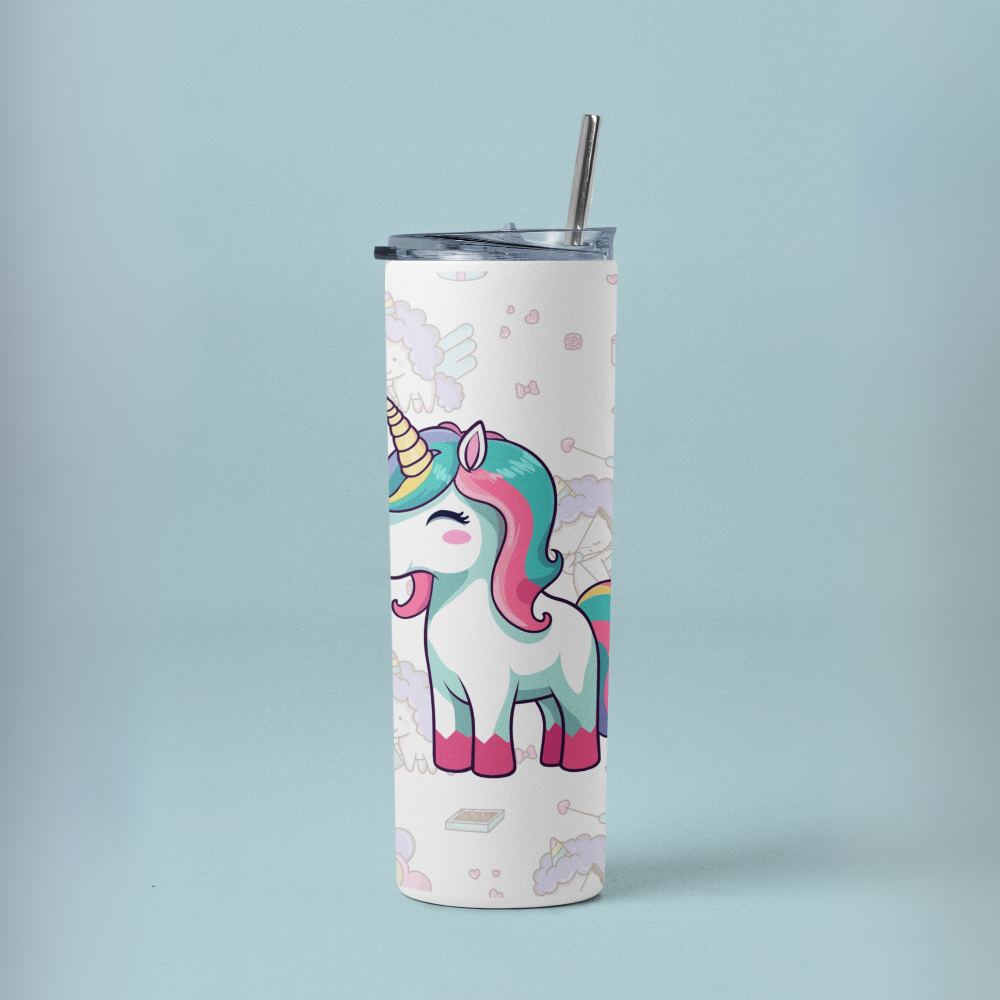 "Unicorn: Mythical Magic" Tumbler with Metal Straw