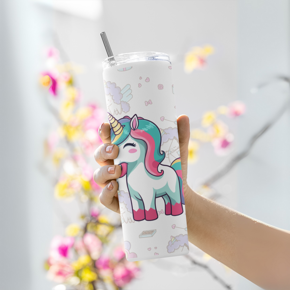 "Unicorn: Mythical Magic" Tumbler with Metal Straw