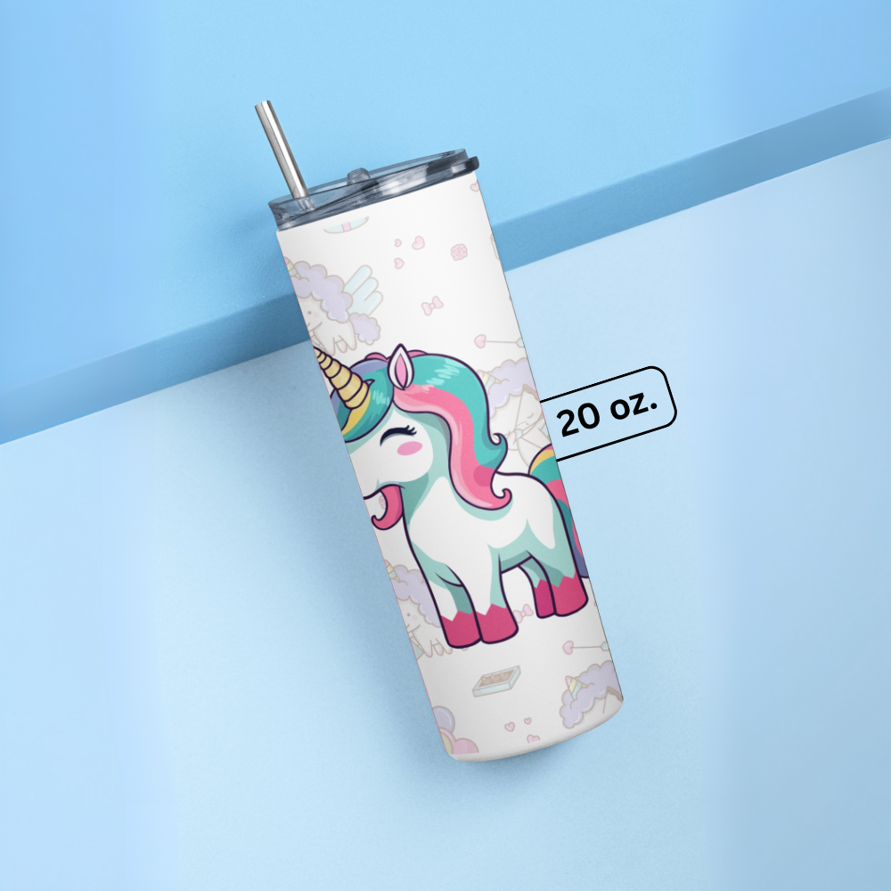 "Unicorn: Mythical Magic" Tumbler with Metal Straw