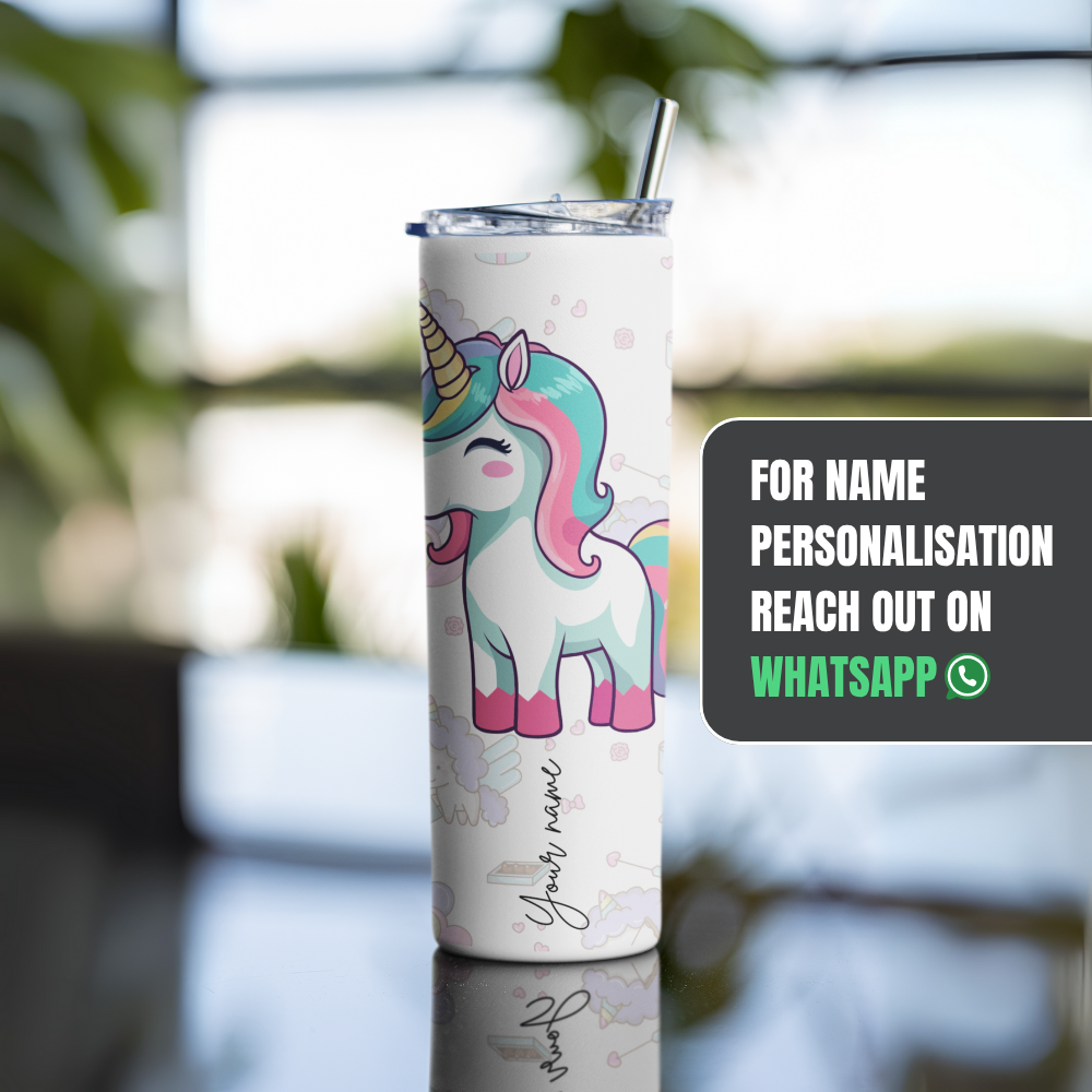 "Unicorn: Mythical Magic" Tumbler with Metal Straw