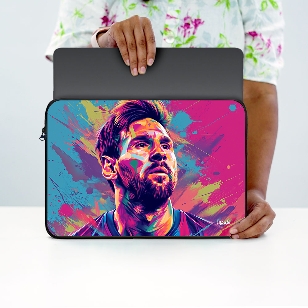 "Messi:Illustration Art" Laptop Sleeves:Bold Modern Design for Every Size