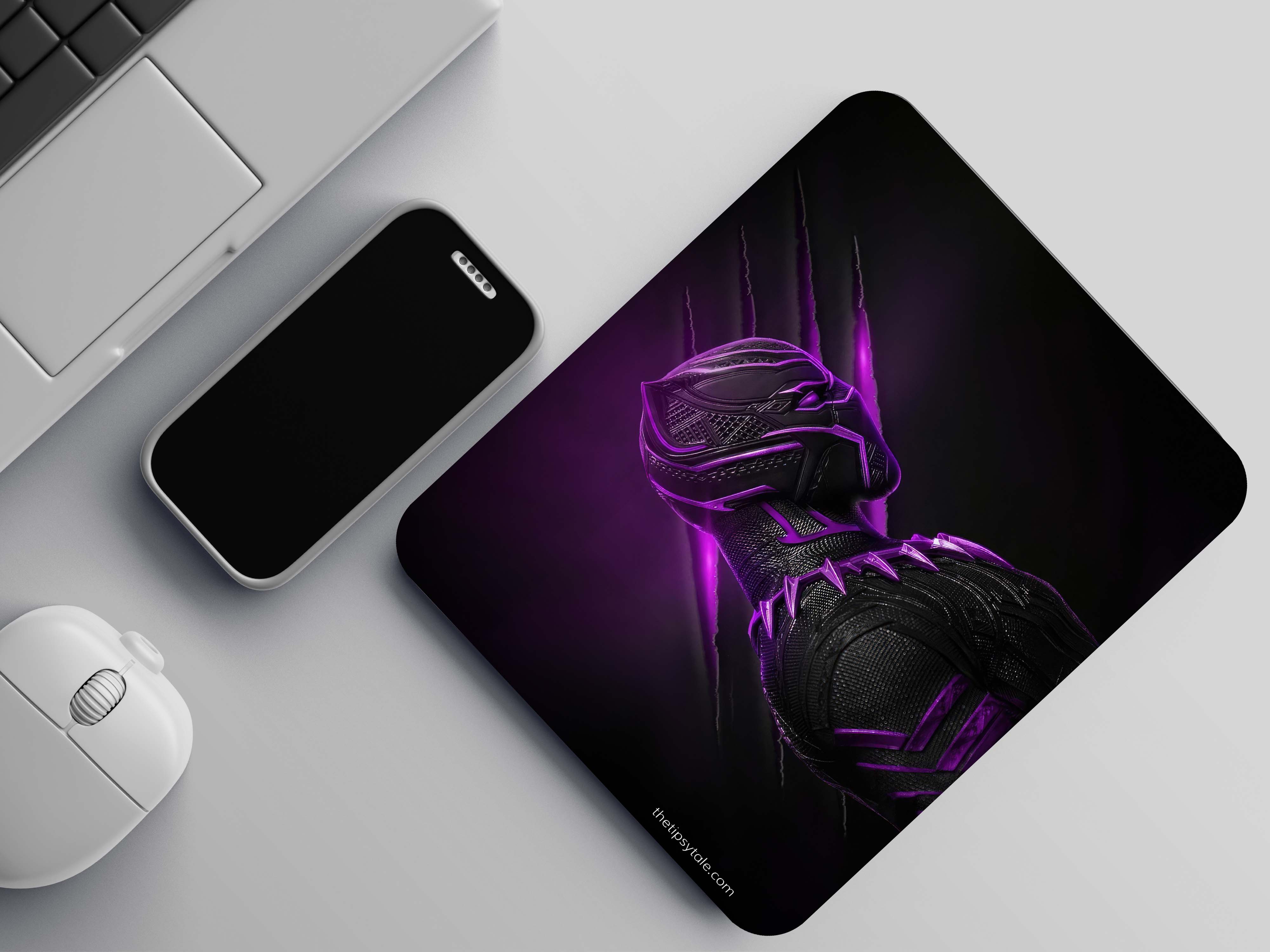 "BLACK PANTHER FOREVER : MARVEL" Mousepad Enhance Your Workspace with Style