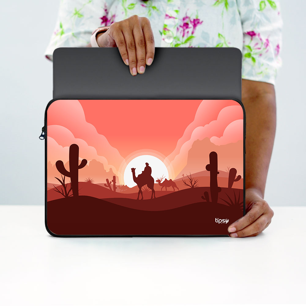 "DESERT ANIMATION VIEW" Laptop Sleeves:Bold Modern Design for Every Size