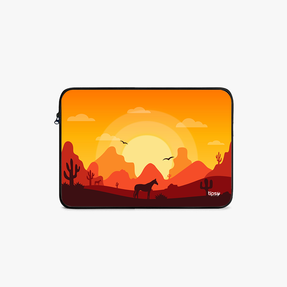 "HORSE IN THE DESERT" Laptop Sleeves:Bold Modern Design for Every Size