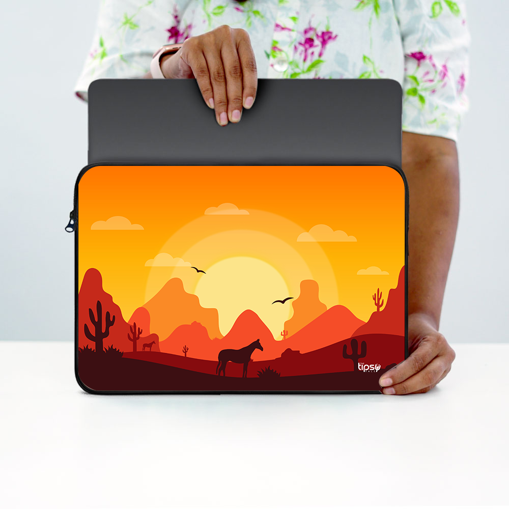 "HORSE IN THE DESERT" Laptop Sleeves:Bold Modern Design for Every Size