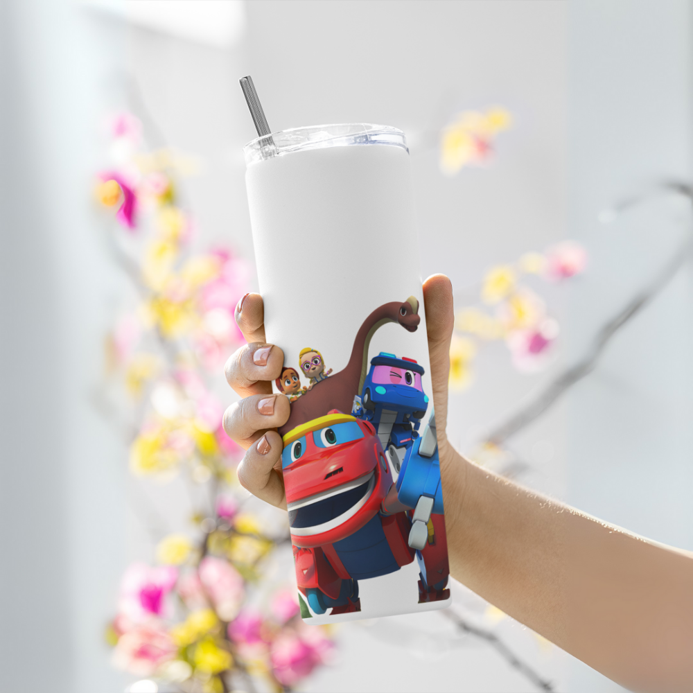 "Go Go Dino" Tumbler with Metal Straw