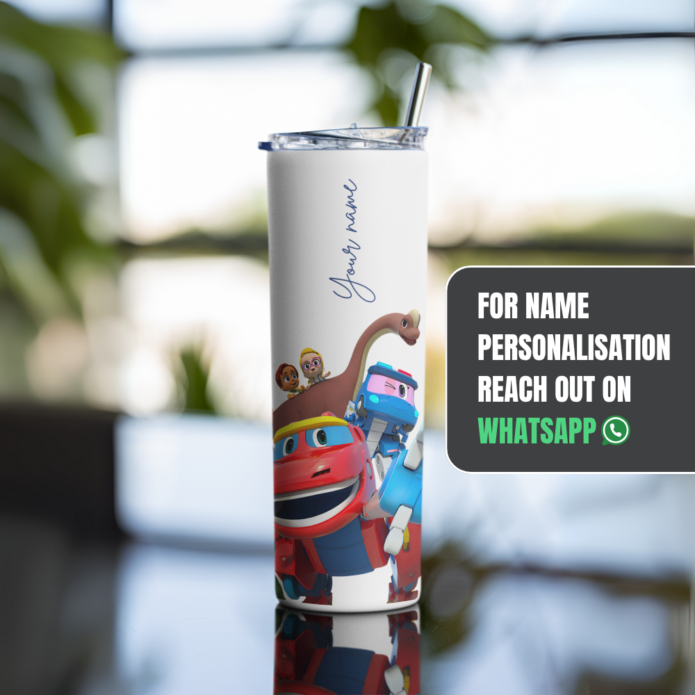 "Go Go Dino" Tumbler with Metal Straw