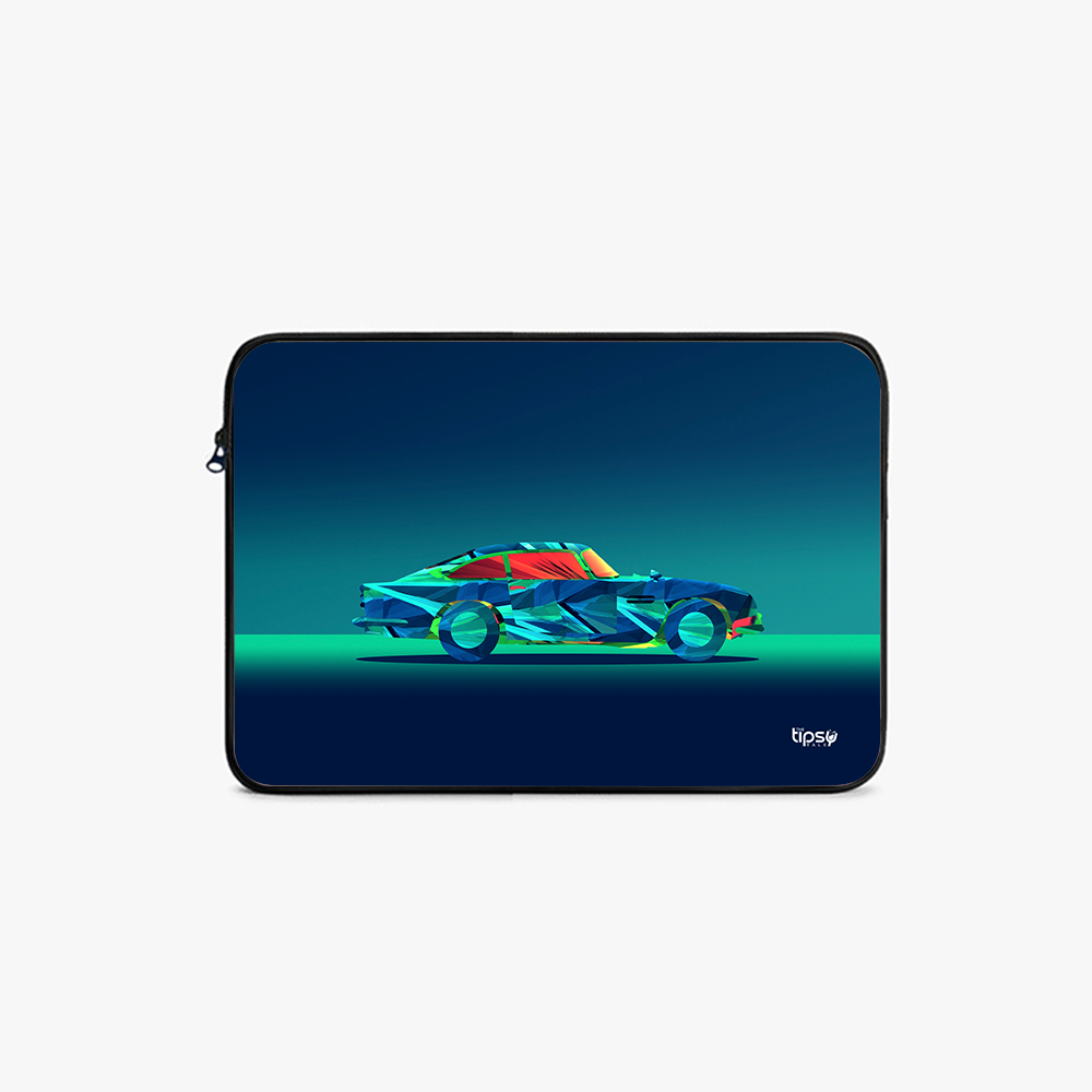 "Futuristic Neon Car" Laptop Sleeves:Bold Modern Design for Every Size
