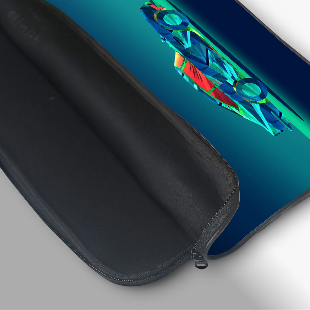 "Futuristic Neon Car" Laptop Sleeves:Bold Modern Design for Every Size