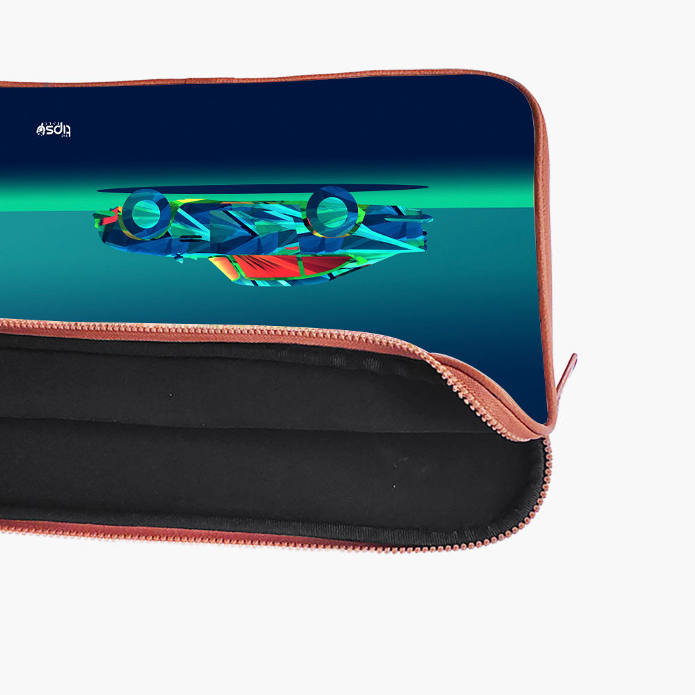 "Futuristic Neon Car" Laptop Sleeves:Bold Modern Design for Every Size