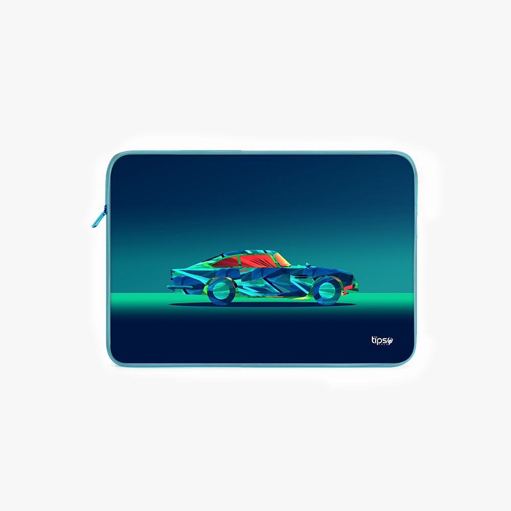 "Futuristic Neon Car" Laptop Sleeves:Bold Modern Design for Every Size