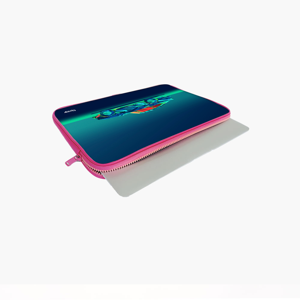 "Futuristic Neon Car" Laptop Sleeves:Bold Modern Design for Every Size